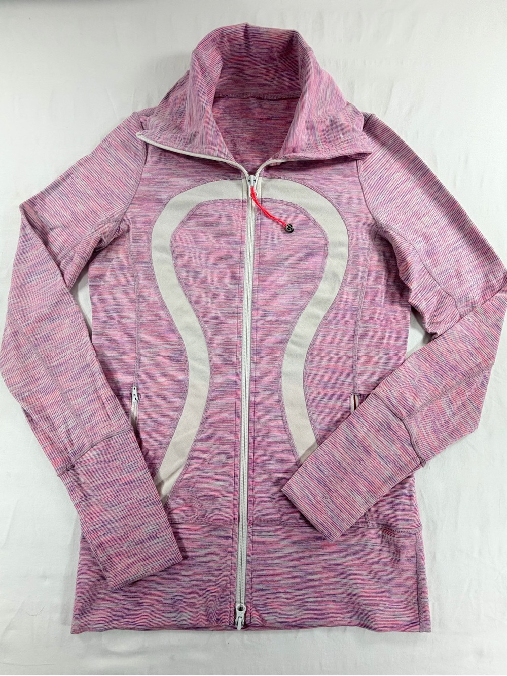 Lululemon Define Jacket Pink Space Dye Full‎ Zip Thumbholes Size 6